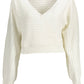 Chic White Long-Sleeved V-Neck Shirt