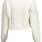 Chic White Long-Sleeved V-Neck Shirt