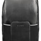 Black Polyester Men Backpack