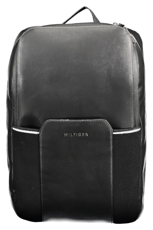 Black Polyester Men Backpack