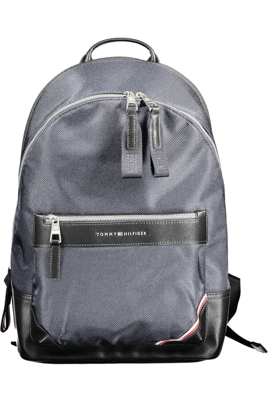 Blue Polyester Men Backpack