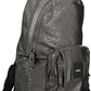 Black Polyester Men Backpack