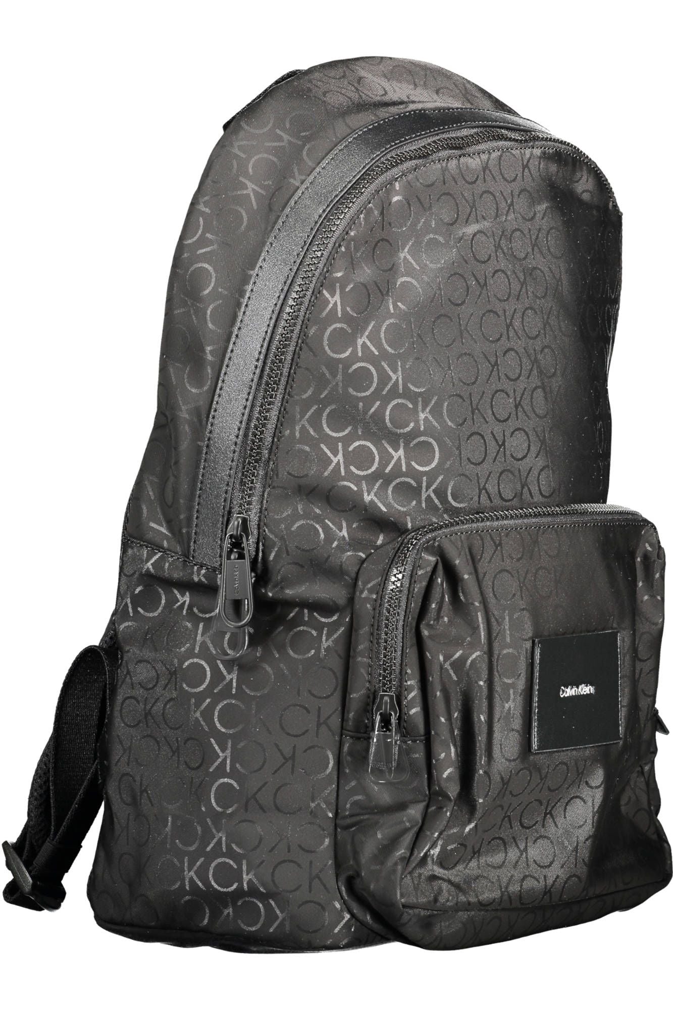 Black Polyester Men Backpack