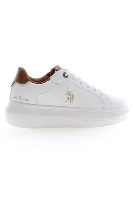 White Polyester Women Sneaker