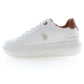 White Polyester Women Sneaker