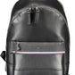 Black Polyester Men Backpack