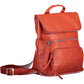 Red Polyurethane Women Backpack
