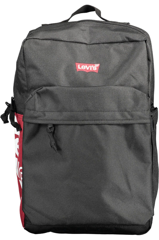 Black Polyester Men Backpack