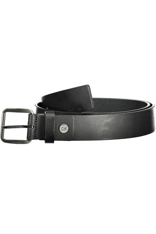 Black Leather Men Belt