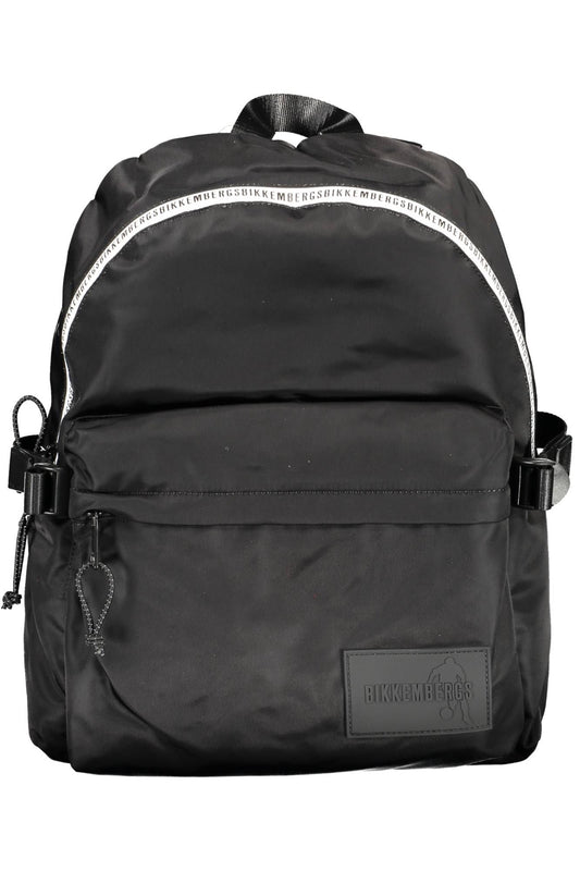 Black Nylon Men Backpack
