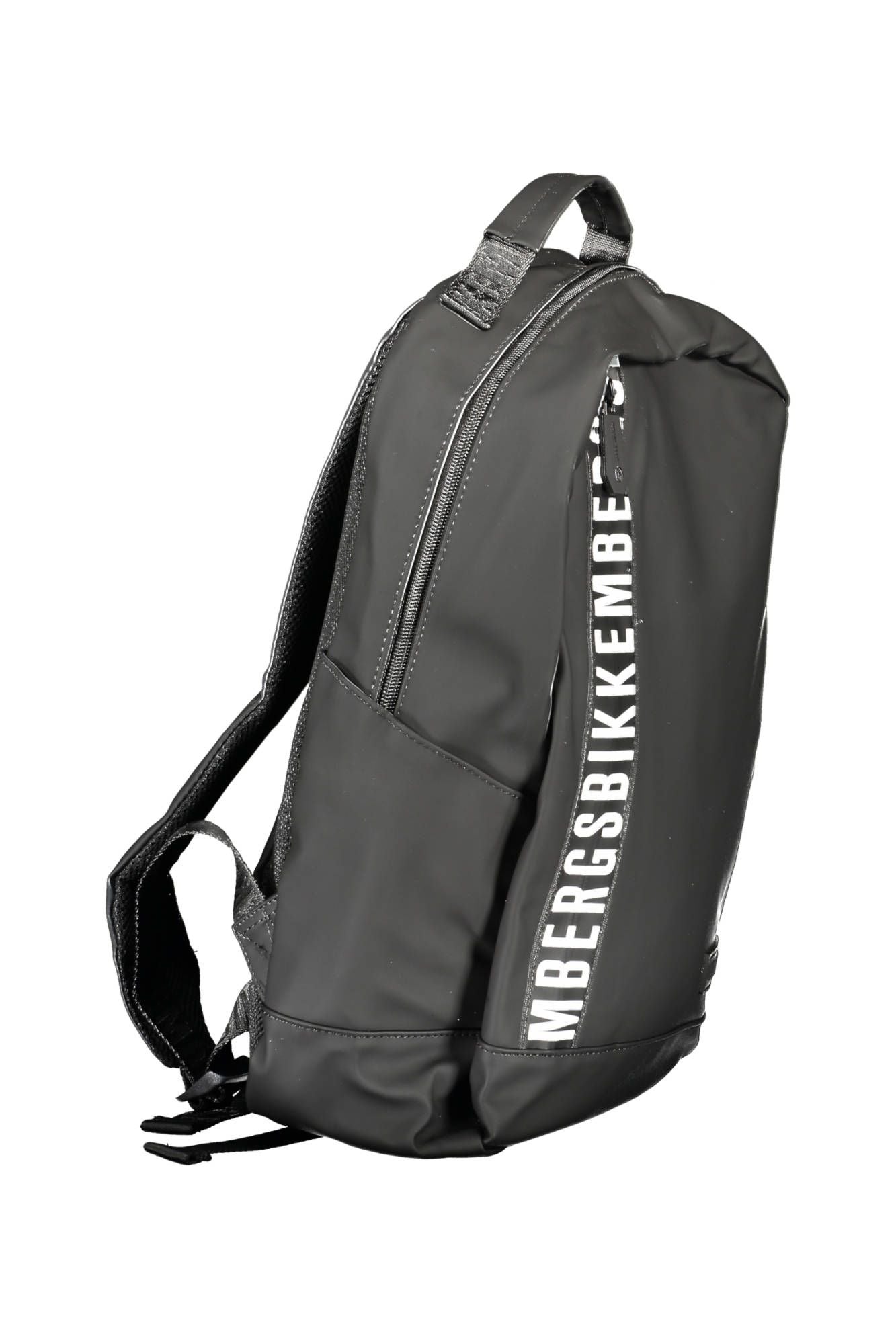 Black Polyurethane Men Backpack