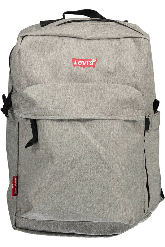 Gray Polyester Men Backpack