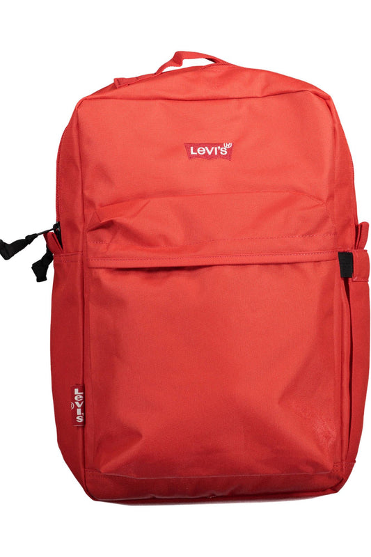 Red Polyester Mens Backpack