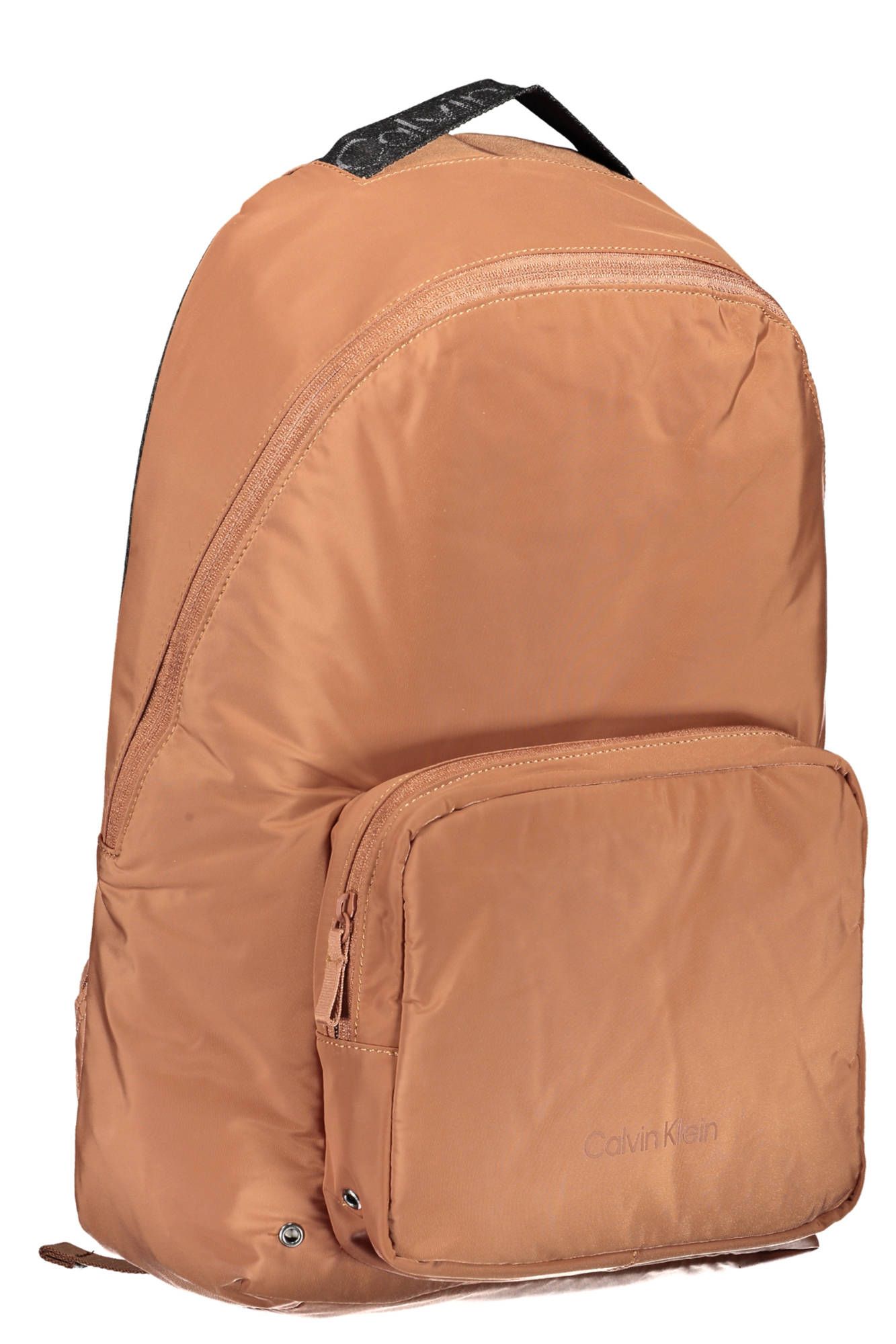 Brown Recycled Polyester Men Backpack