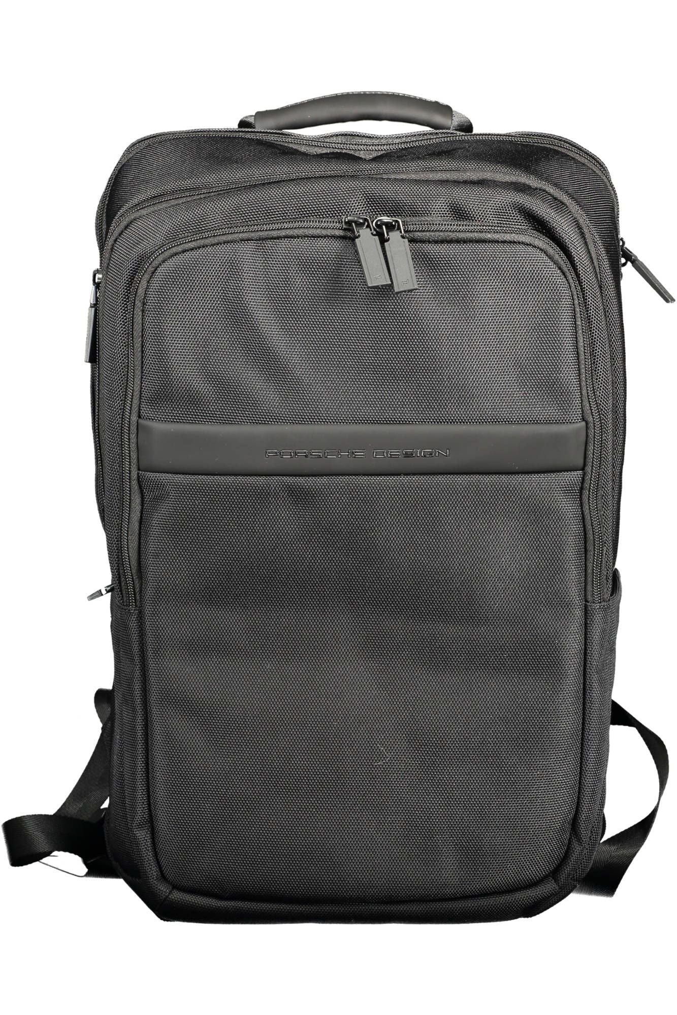 Black Polyester Men Backpack