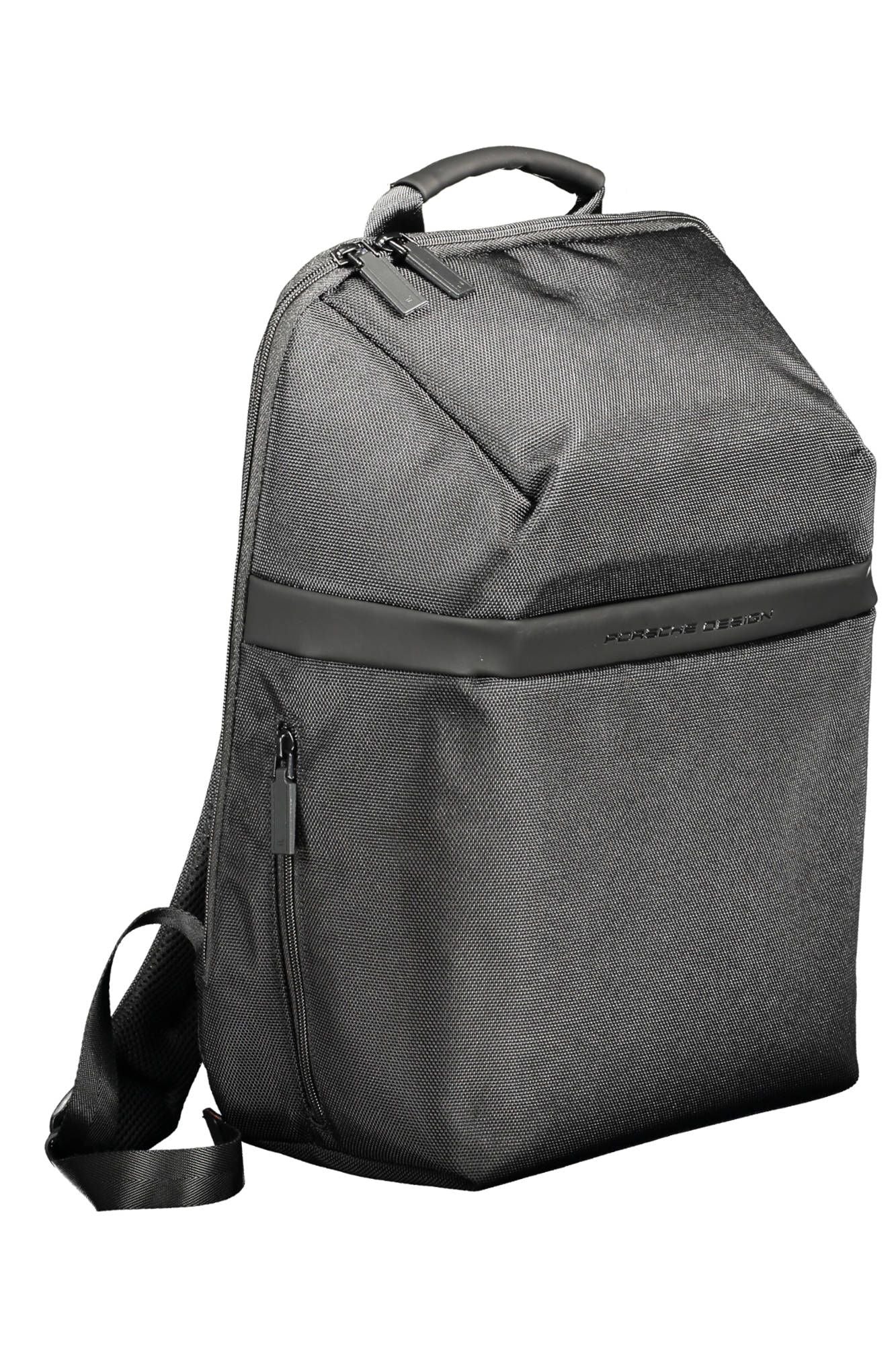 Black Polyester Men Backpack