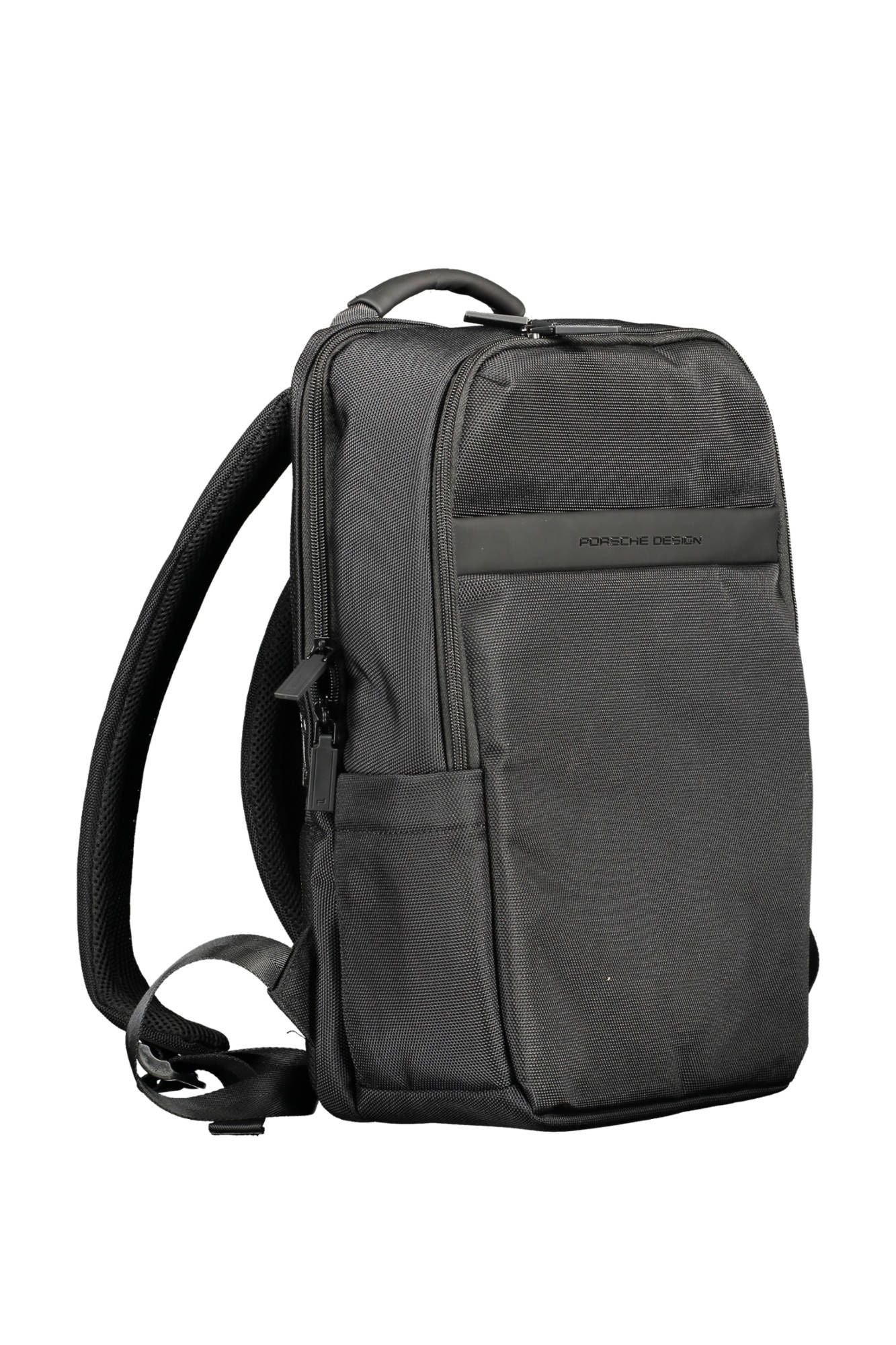 Black Polyester Men Backpack
