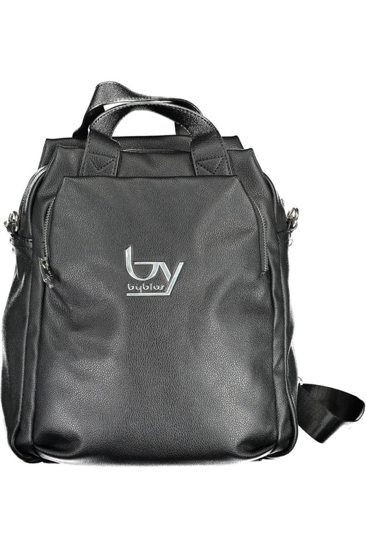 Black Polyurethane Women Backpack
