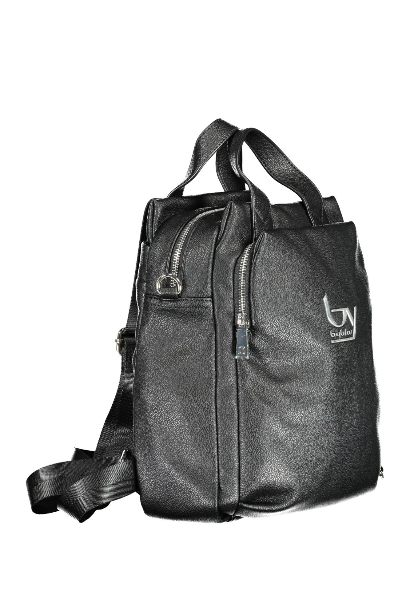 Black Polyurethane Women Backpack