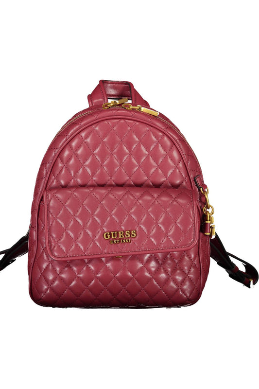 Purple Polyurethane Women Backpack