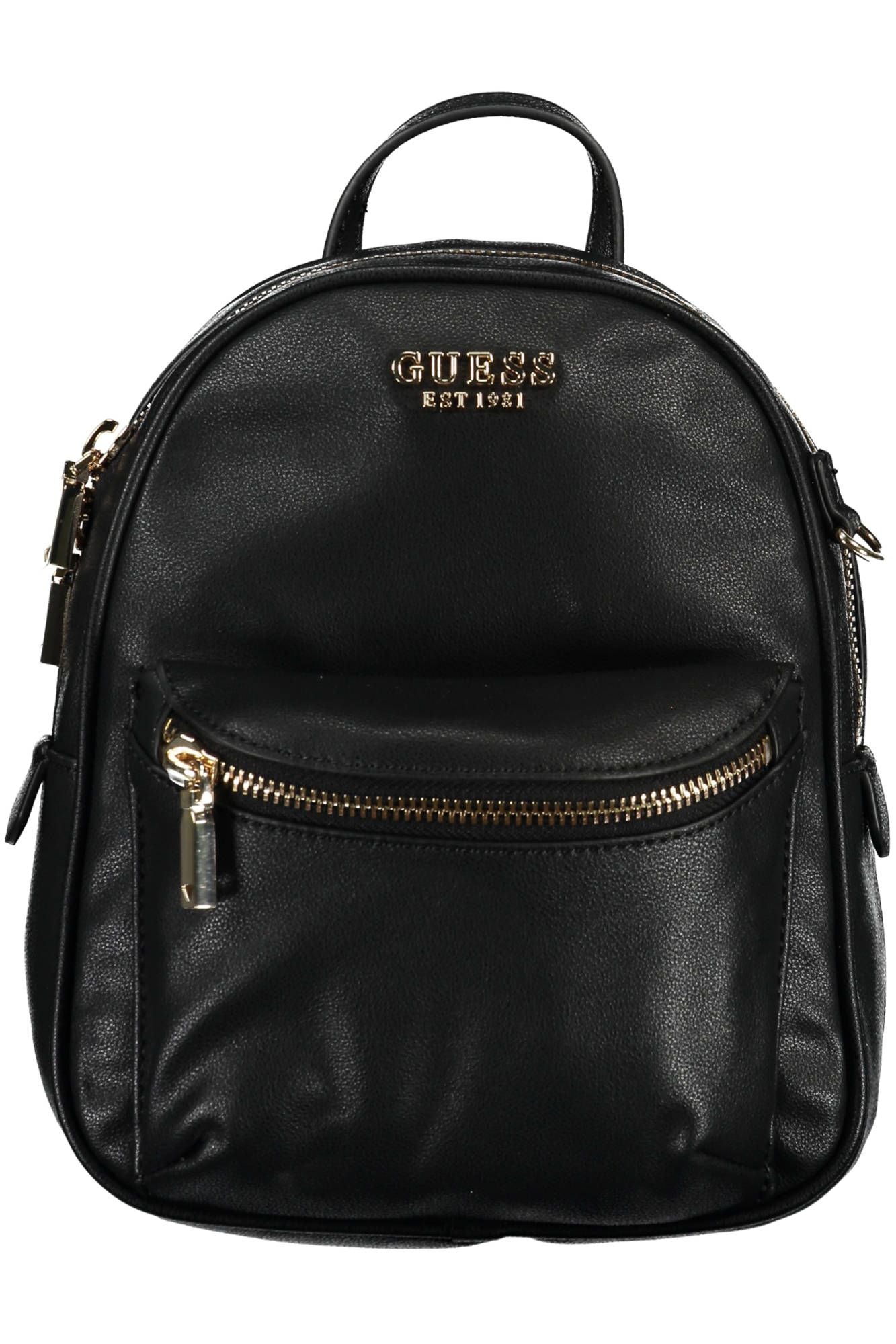 Black Polyurethane Women Backpack