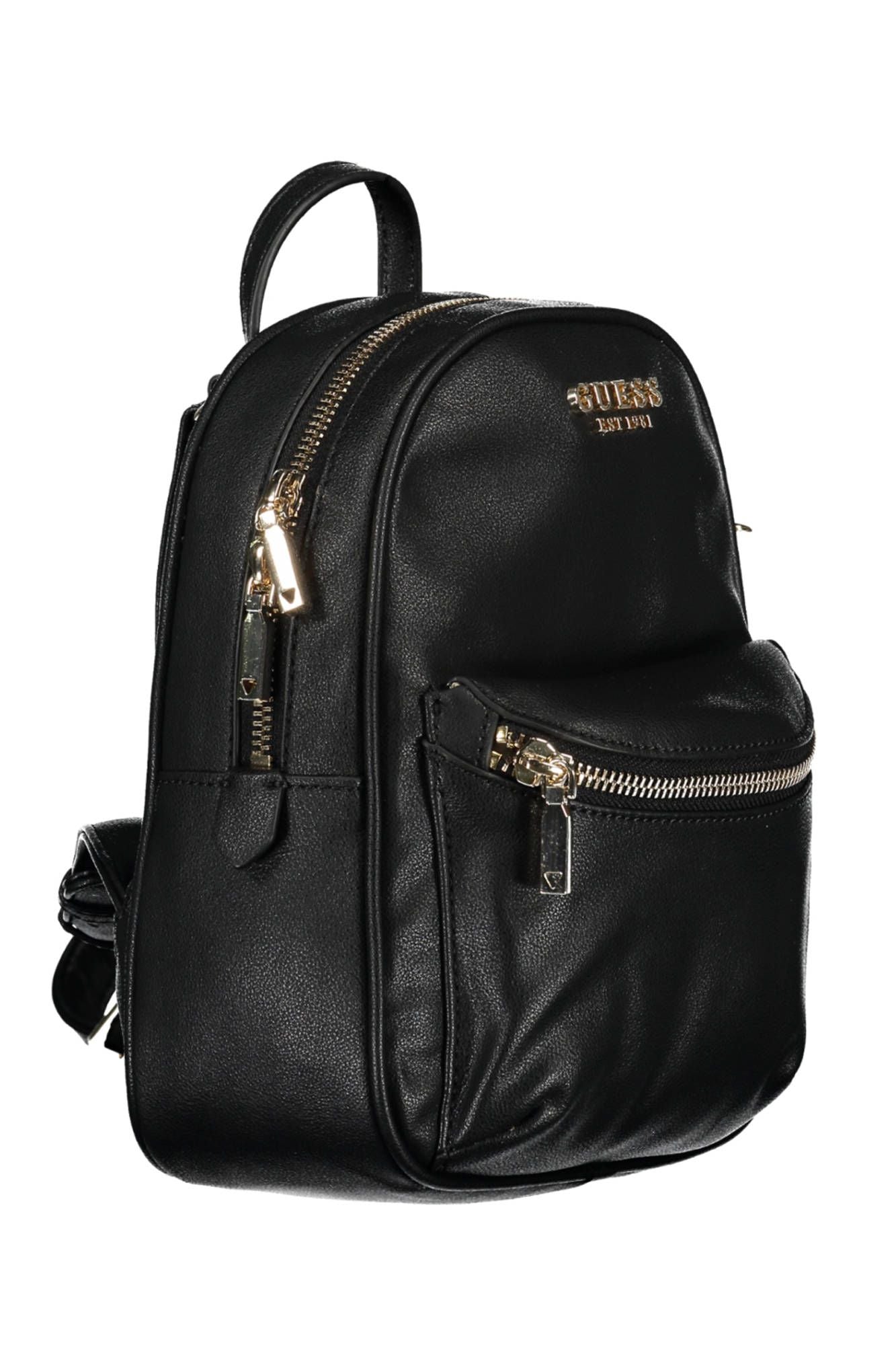 Black Polyurethane Women Backpack