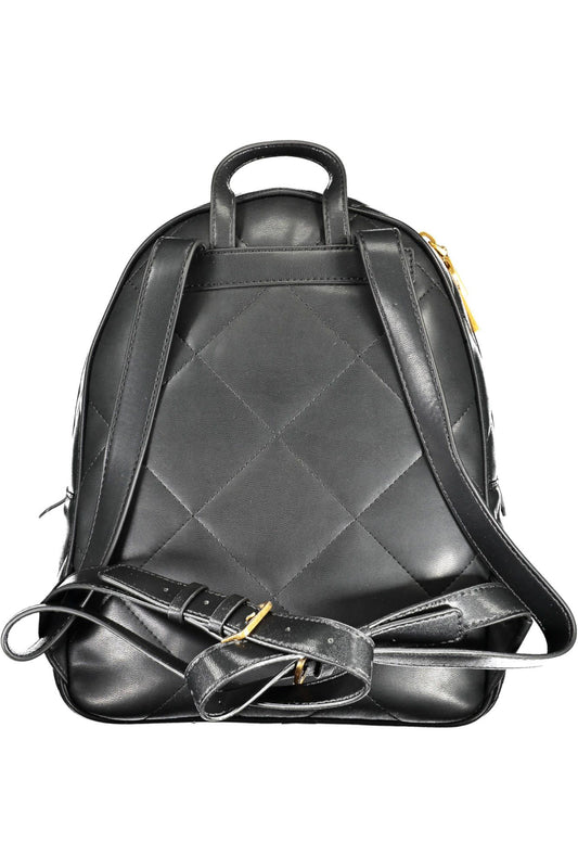 Black Polyurethane Women Backpack