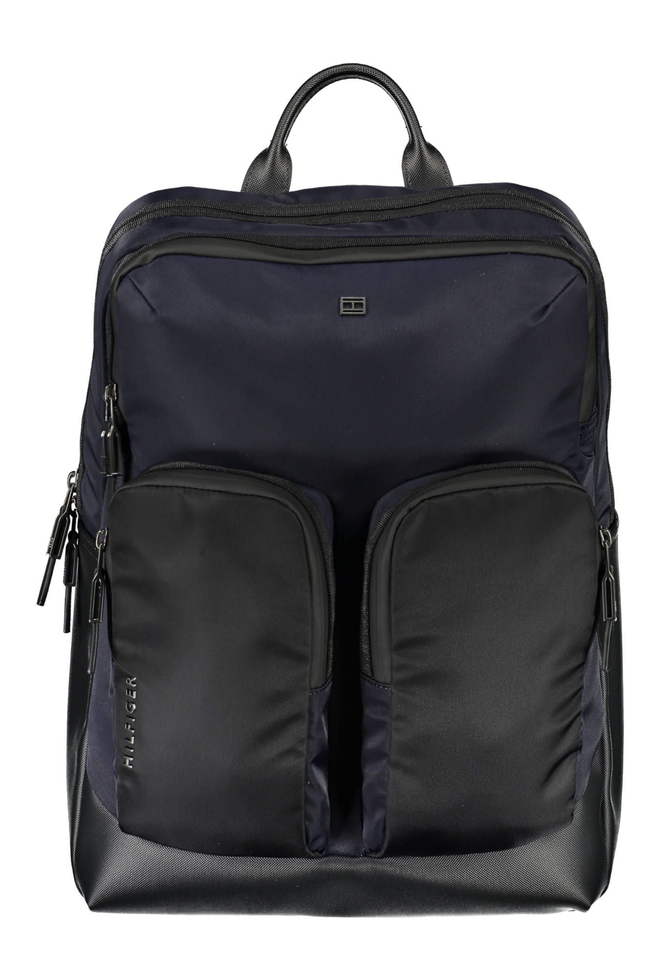 Blue Polyurethane Men Backpack