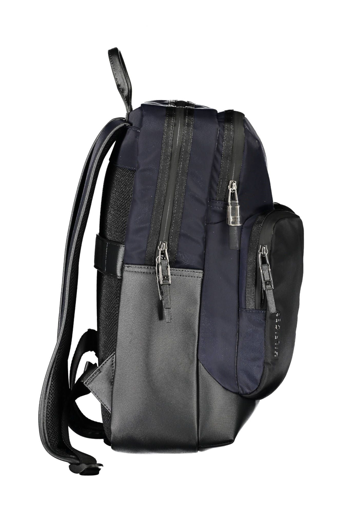 Blue Polyurethane Men Backpack