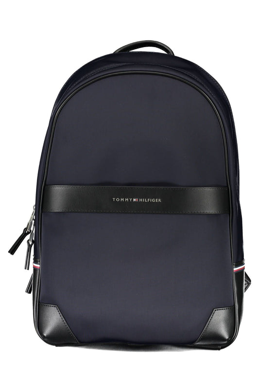 Blue Polyester Men Backpack