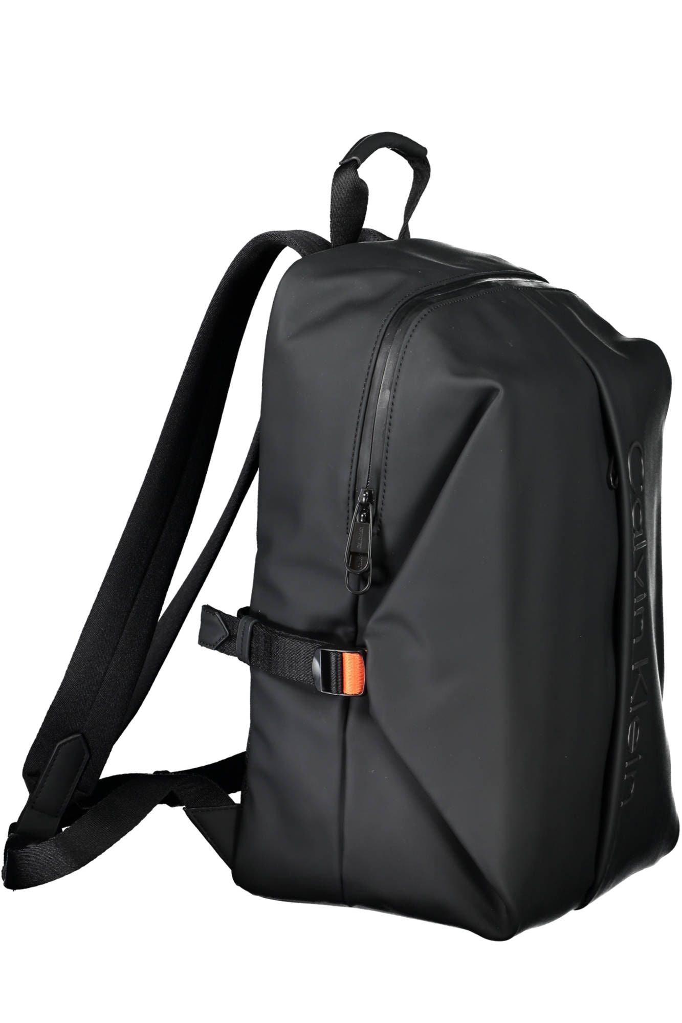 Black Polyester Men Backpack