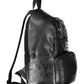 Black Polyurethane Men Backpack