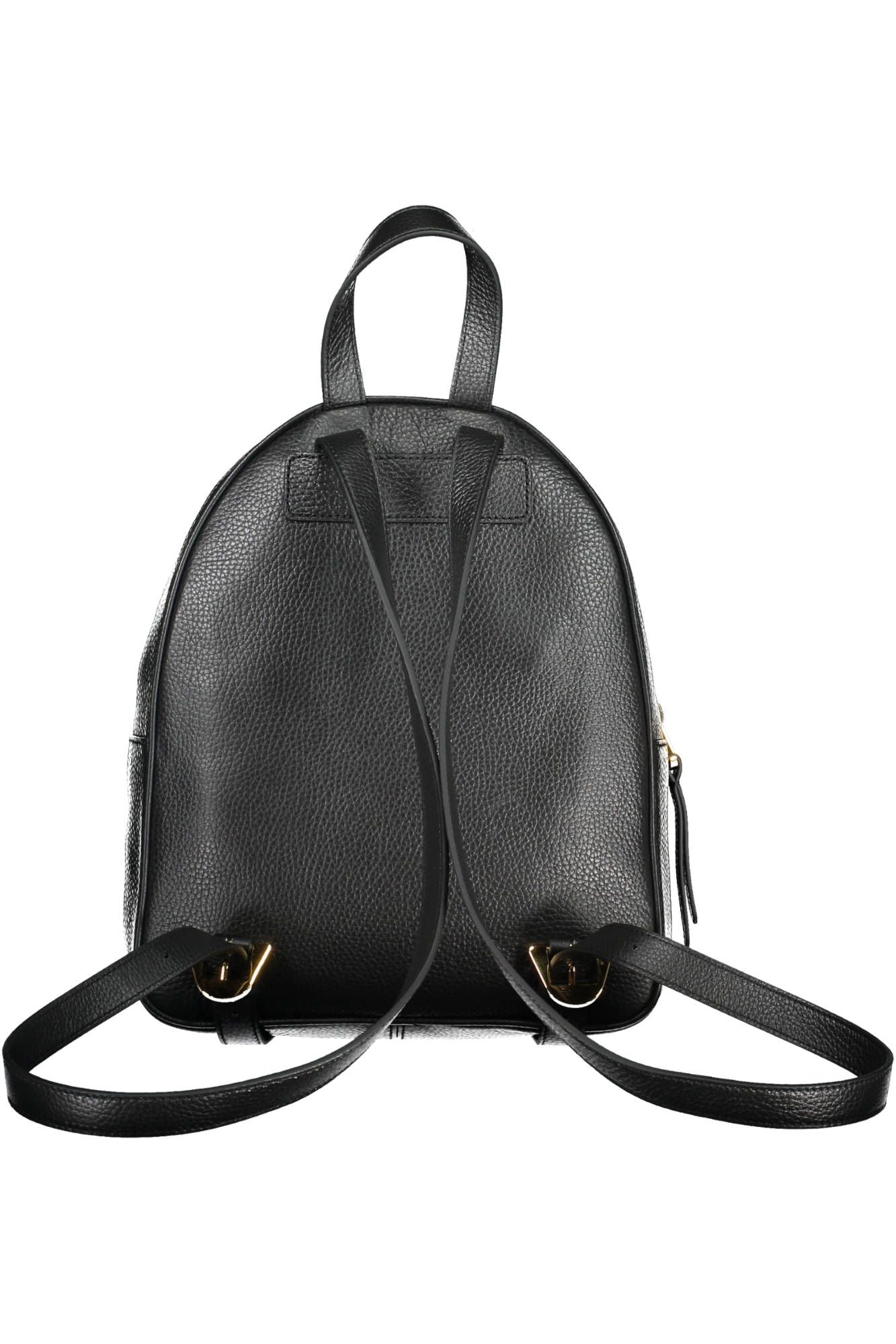 Black Leather Women Backpack