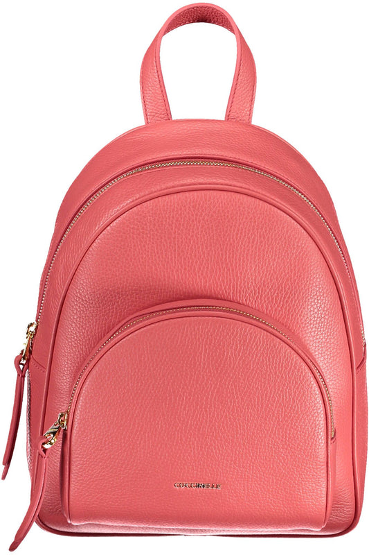 Pink Leather Women Backpack