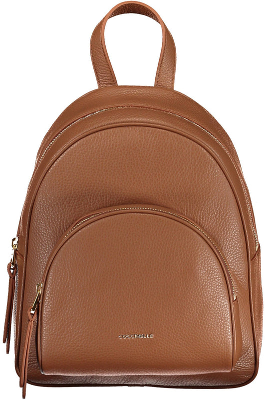 Brown Leather Women Backpack