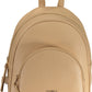 Beige Leather Women Backpack