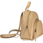 Beige Leather Women Backpack