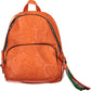 Orange Polyurethane Women Backpack