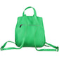 Green Polyurethane Women Backpack