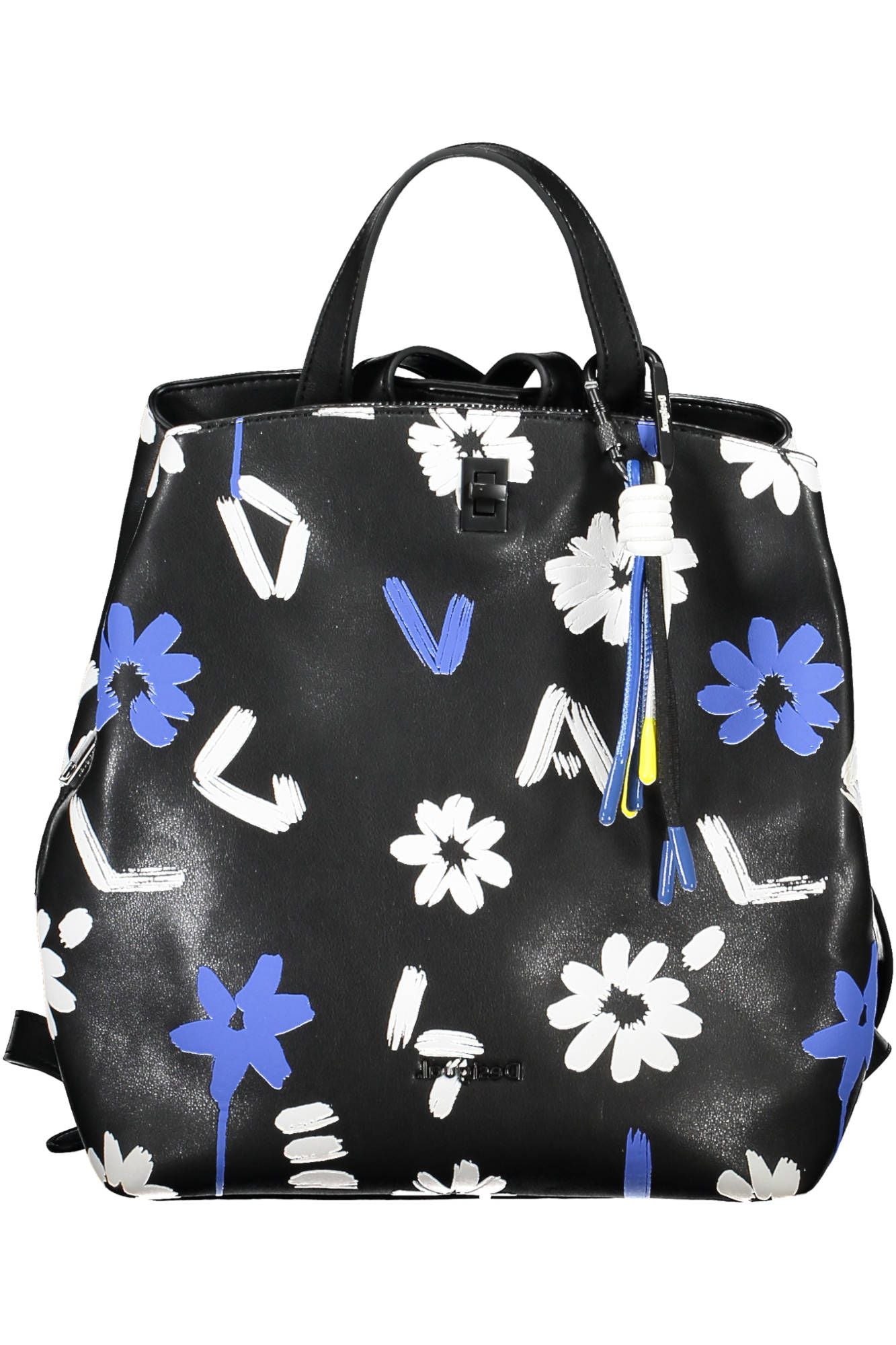 Black Polyurethane Women Backpack