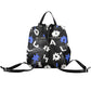 Black Polyurethane Women Backpack