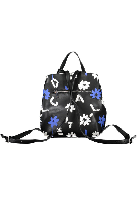 Black Polyurethane Women Backpack
