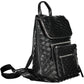 Black Polyurethane Women Backpack