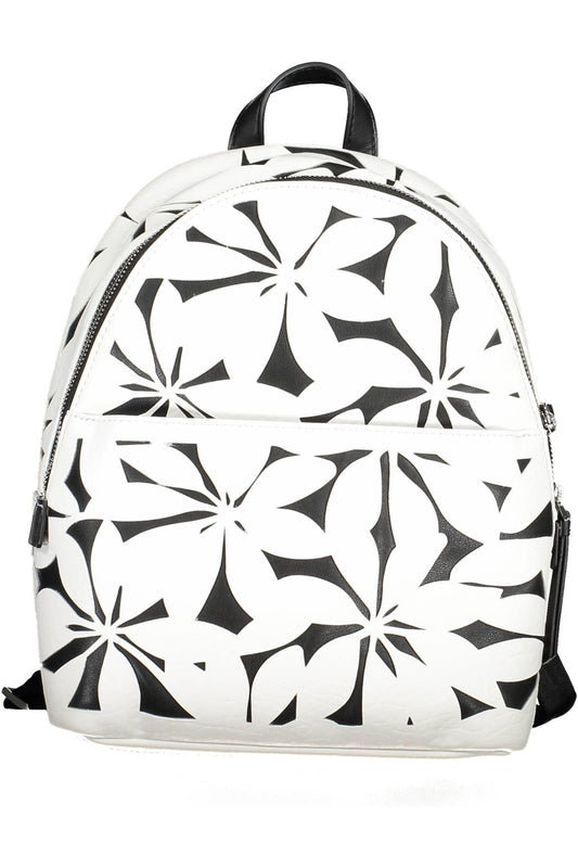 White Polyurethane Women Backpack