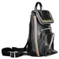 Black Polyurethane Women Backpack