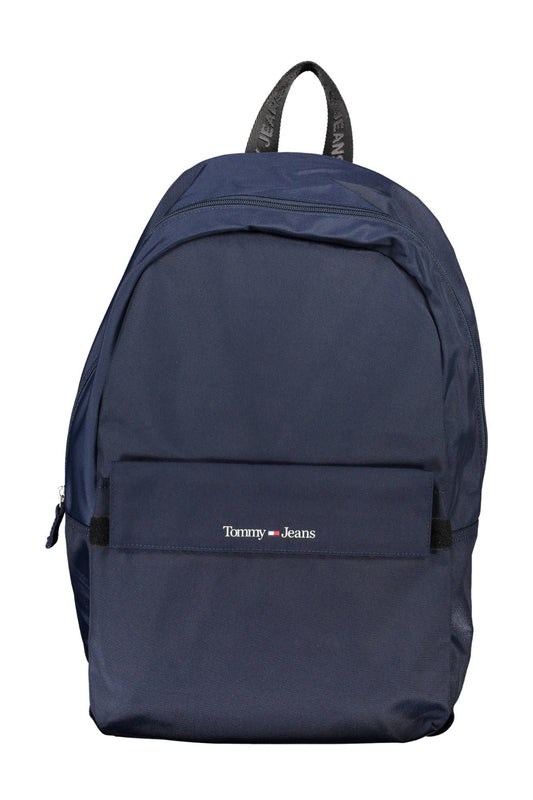 Blue Recycled Polyester Men Backpack