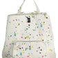 White Polyurethane Women Backpack
