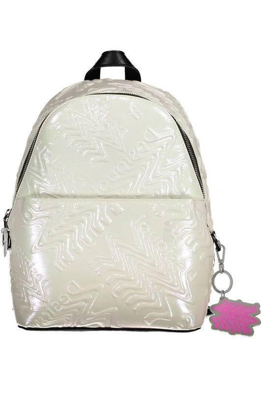 White Polyurethane Women Backpack