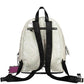 White Polyurethane Women Backpack