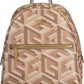Brown Polyurethane Women Backpack